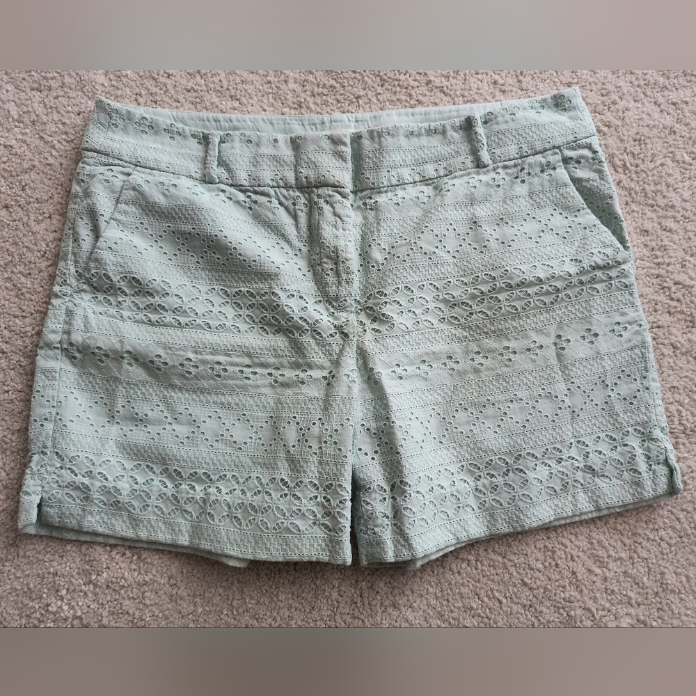 Loft Aqua Eyelet Shorts 14 New wo Tags